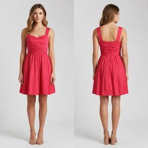 EXPRESS Women's Sweetheart Neckline Ruched Bodice Hot Pink Mini Dress Size 12